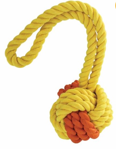 Kombinovaný Monty míč přírodní guma a bavlna s poutkem 6,5/24cm HipHop