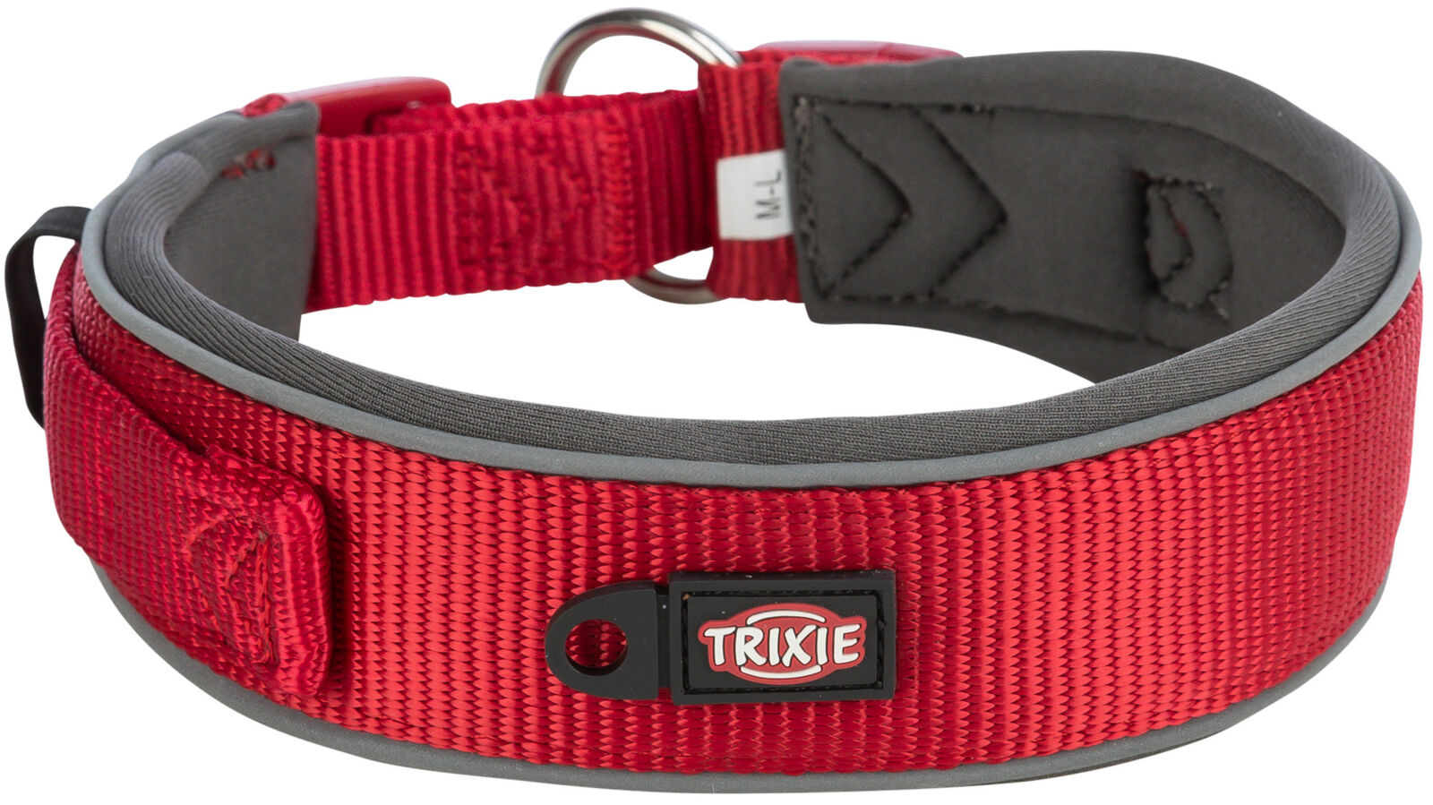 TRIXIE PREMIUM obojek extra široký, červená/grafit XS-S: 27-35 cm/25 mm