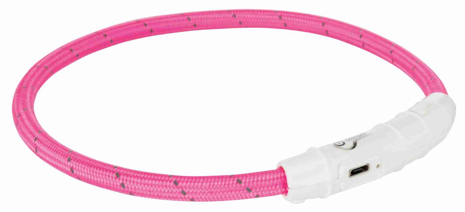 TRIXIE Svítící kroužek USB na krk, růžový (RP 2,10 Kč) L-XL: 65 cm/ ø 7 mm