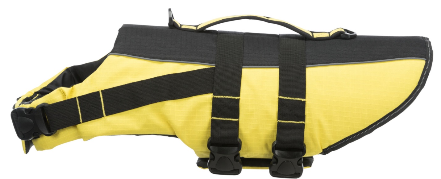 TRIXIE Life Vest plavací vesta pro psa L 55 cm: 50-80 cm, do 36kg žluto/černá