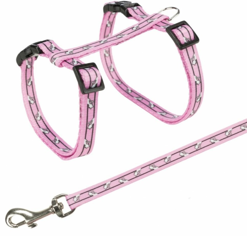 TRIXIE Postroj s vodítkem pro kočku - motiv 27-45cm/10mm 1,20m