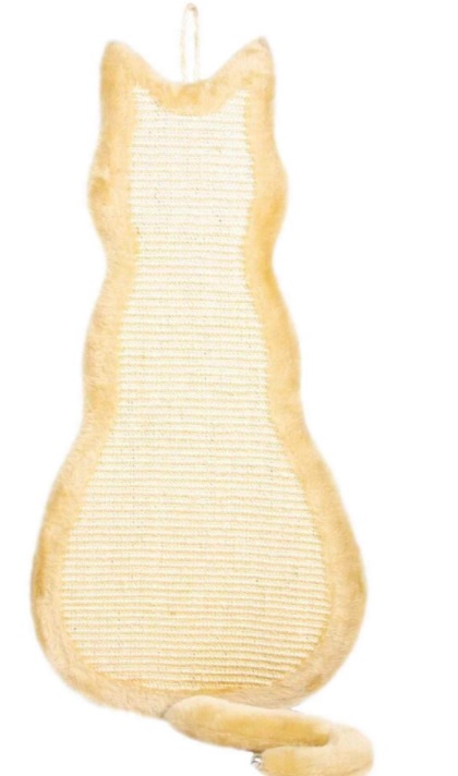 TRIXIE Škrábadlo závěsné tvar kočka 35x69cm - béžové