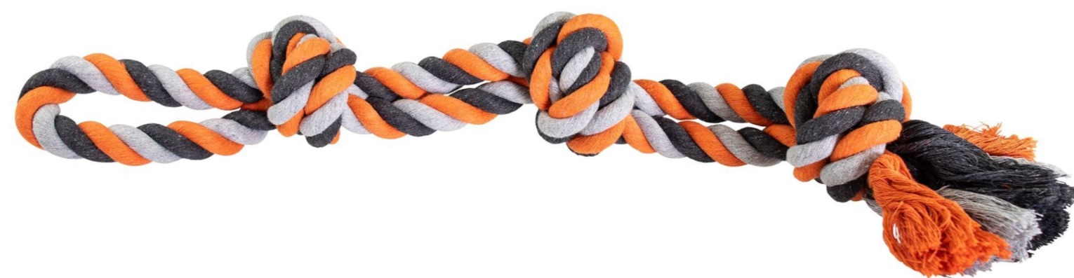Dvojité lano HipHop bavlněné 3 knoty 60 cm / 450 g šedá, tm.šedá, oranžová