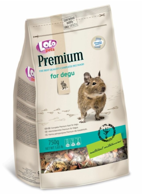 LOLO PREMIUM krmivo pro osmáky degu 750 g sáček