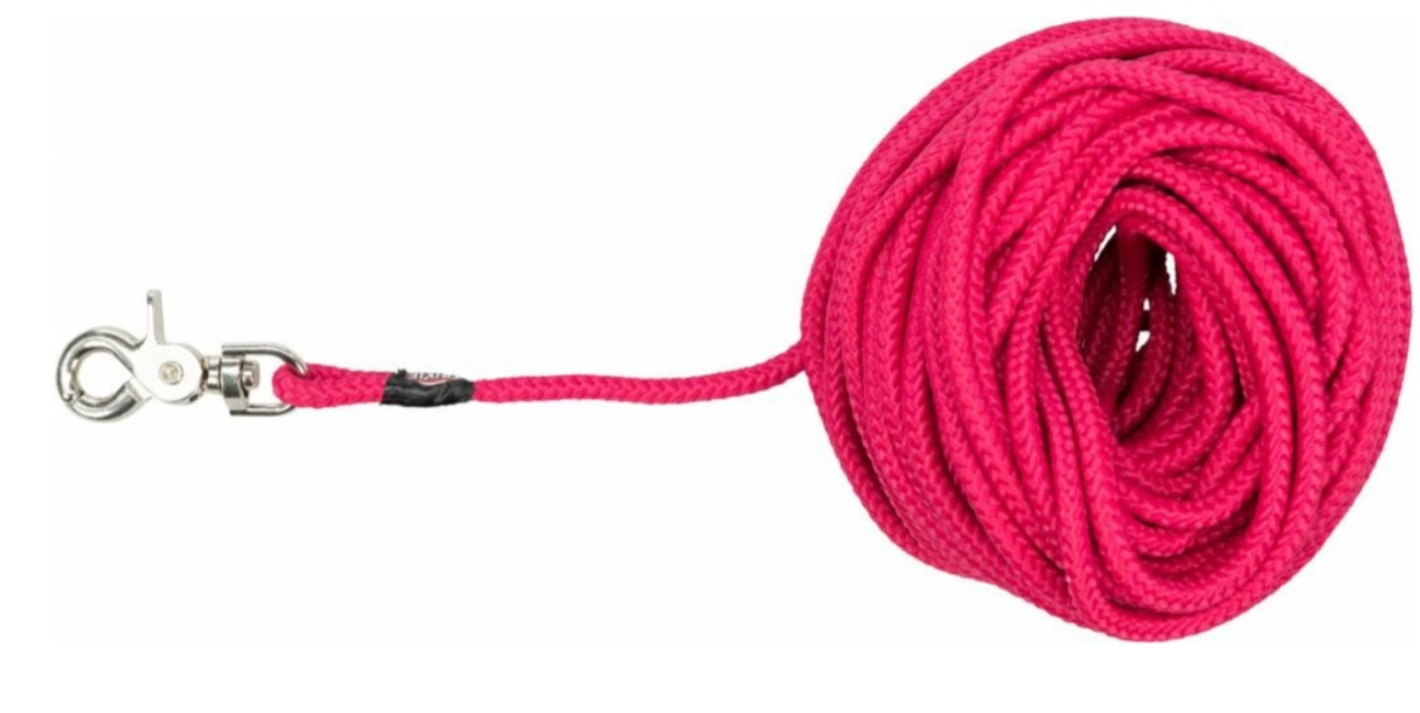 TRIXIE Stopovací vodítko kulaté, vypouštěcí karabina - fuchsia S-L:15m/6mm