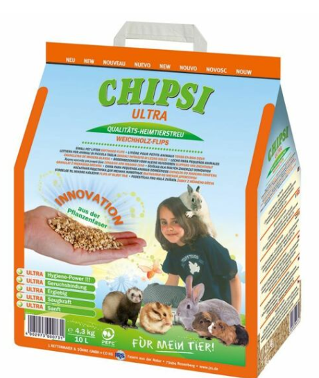 CHIPSI ULTRA jemný granulát, podestýlka pro hlodavce  4,3 kg 10 l