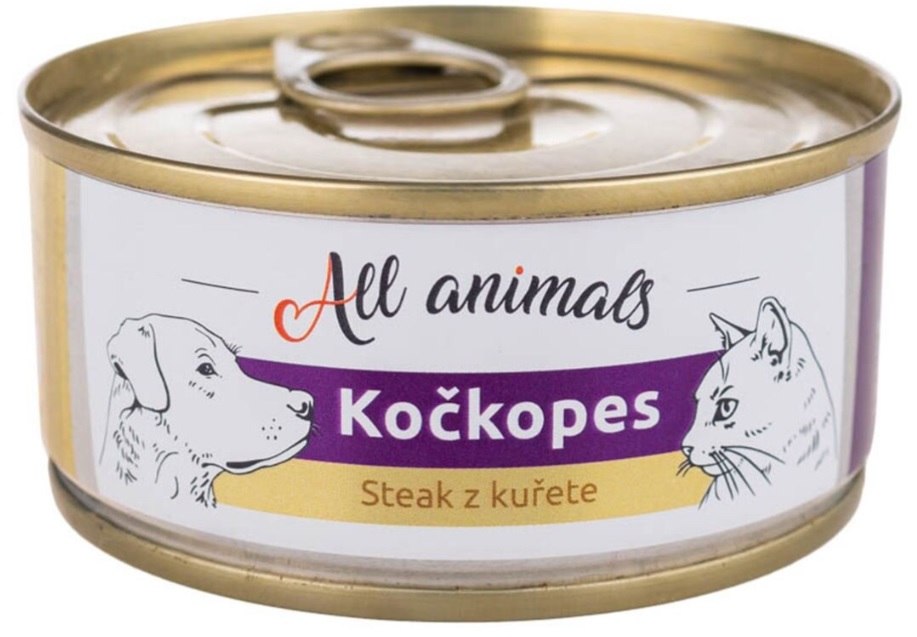 ALL ANIMALS konzerva KOČKOPES steak z kuřete, 100 g