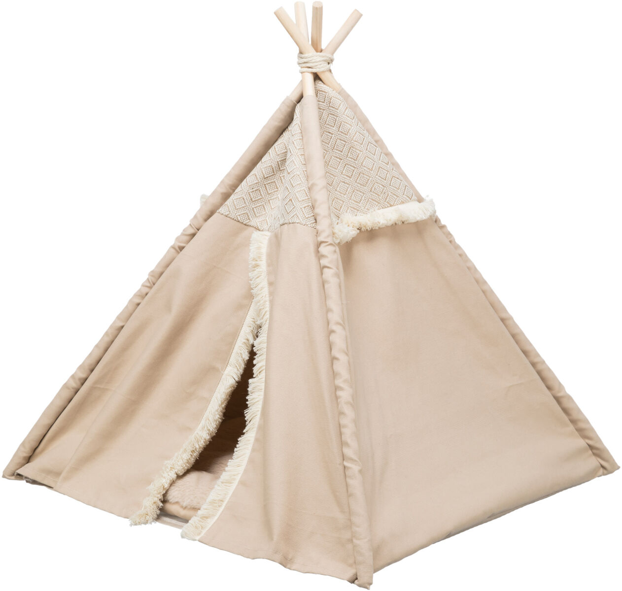 TRIXIE Teepee BOHO s polštářem, 55 x 65 x 44 cm, bavlna, béžová
