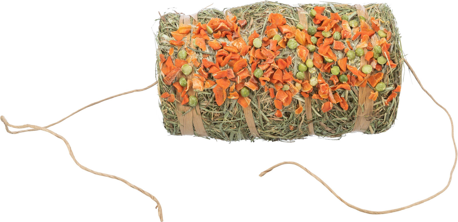 TRIXIE Natur Snack - závěsný váleček sena s hráškem a mrkví, 250g