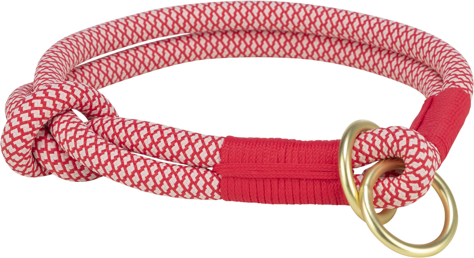 TRIXIE Soft Rope kulatý polostahovací obojek, červená/krémová L: 50 cm/ 10 mm