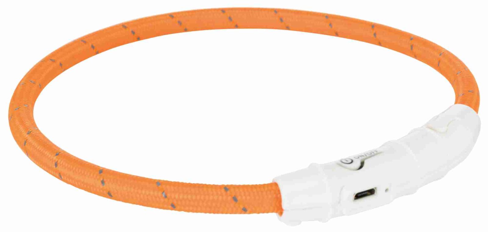 TRIXIE Svítící kroužek USB na krk, oranžový (RP 2,10 Kč) L-XL: 65 cm/ ø 7 mm
