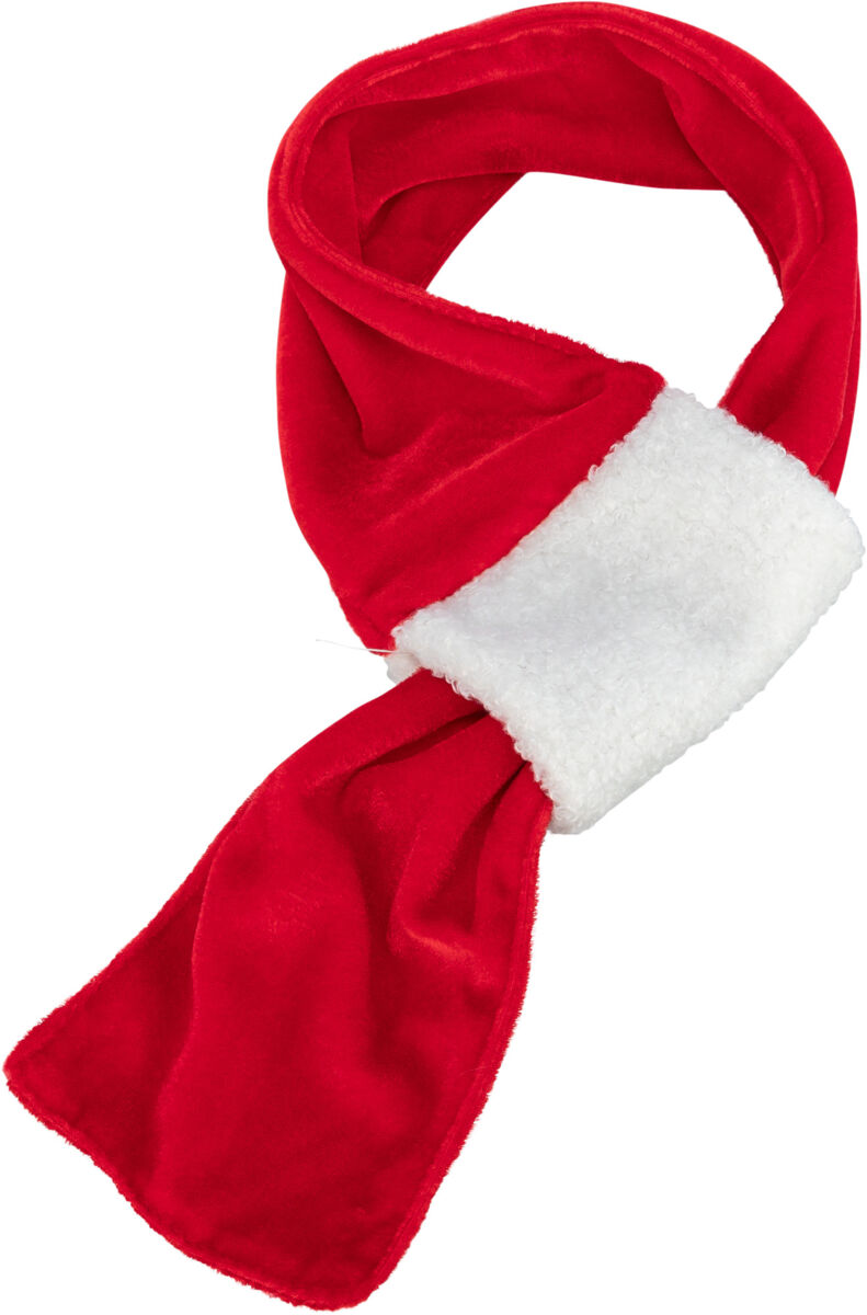 TRIXIE Xmas SCARF - vánoční sametová šála, červená/bílá 90 cm