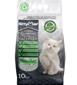 KITTYMAX hrudkující, bezprašný bílý bentonit ALOE VERA  10 l