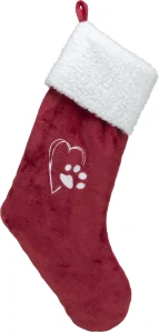 TRIXIE Xmas STOCKING - vánoční ponožka, 47 cm, plyš,  červená/bílá