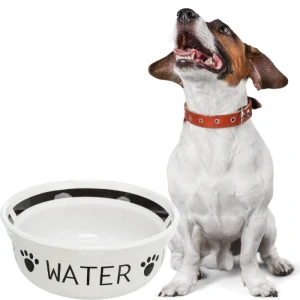 TRIXIE Keramická miska WATER, bílá/černá 0,6 l/ ø 15 cm