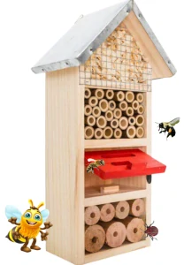 PetBuddy domeček třípatrový, hotel pro hmyz, 13 x 8.5 x 26 cm, borové dřevo