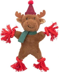 TRIXIE Xmas REINDEER  - vánoční sob 32 cm, píská/šustí, plyš/lano