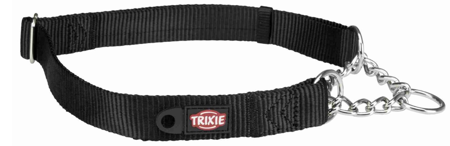 TRIXIE Nylonový polostahovací obojek PREMIUM - černá M-L:35-50cm/20mm