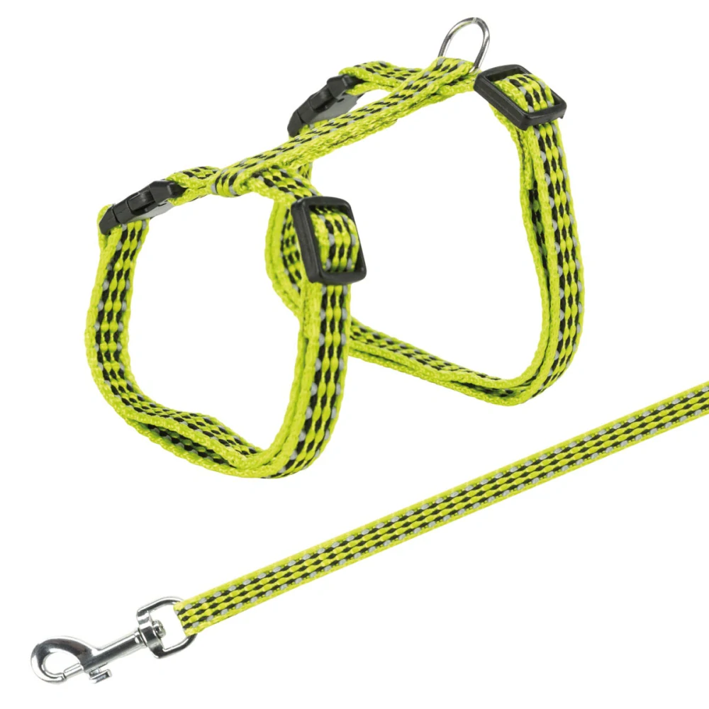 TRIXIE Reflexní postroj s vodítkem na kočku 22-42cm/10mm 1,2m