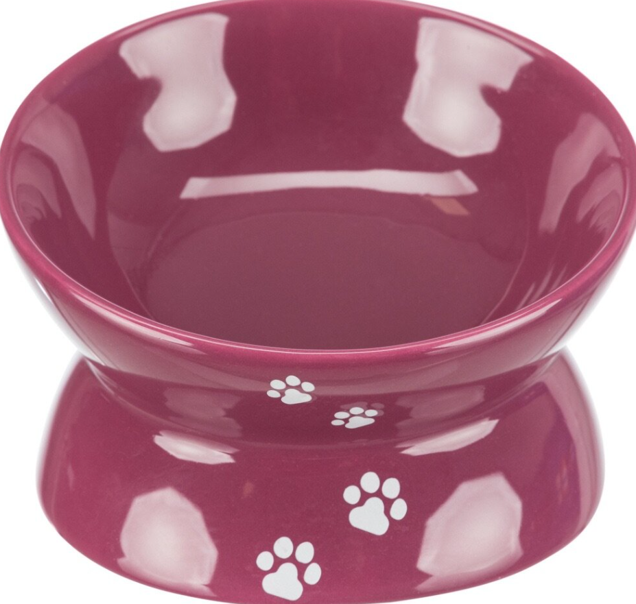 TRIXIE Zvýšená ergonomická keramická miska, 0.15 l/ø 13 cm, vínová