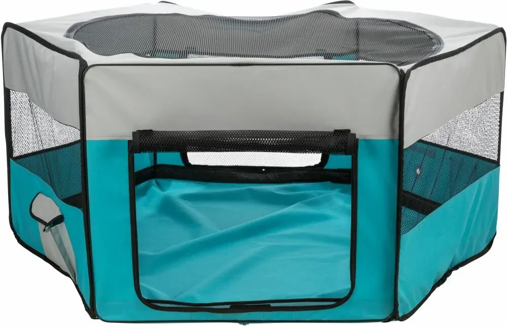 TRIXIE Výběh pro zakrslé králíky, ø 150 × 65 cm, polyester, tyrkysová/světlešedá