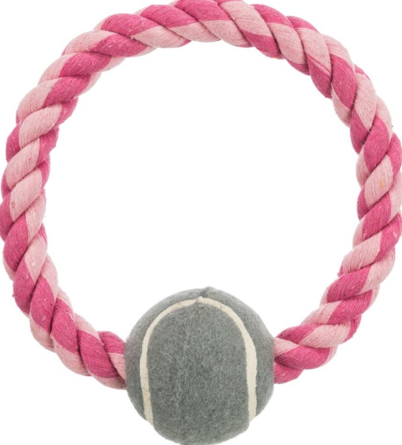 TRIXIE Bavlněný kruh s tenisovým míčem 6 cm / 18 cm -