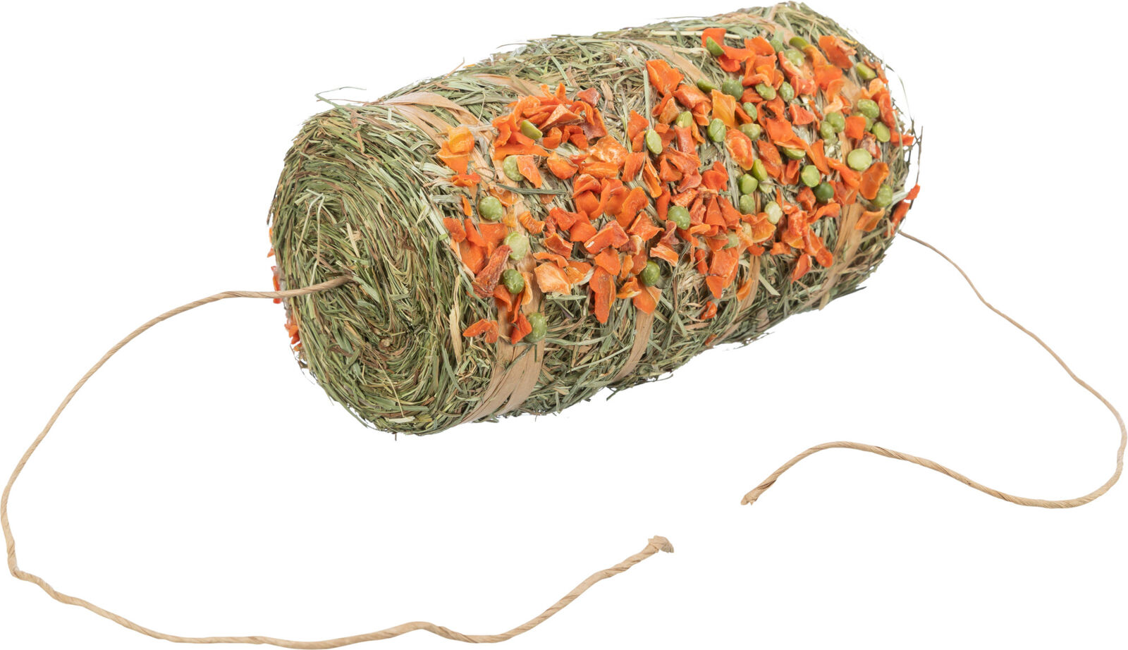 TRIXIE Natur Snack - závěsný váleček sena s hráškem a mrkví, 250g