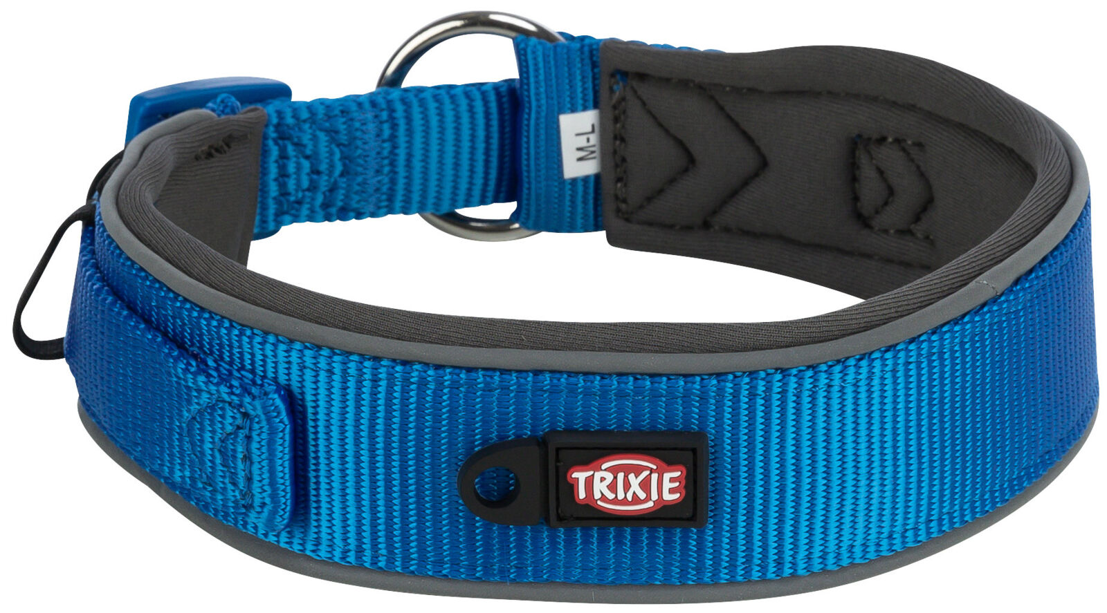 TRIXIE PREMIUM obojek extra široký, královská modrá/grafit S-M: 33-42 cm/35 mm