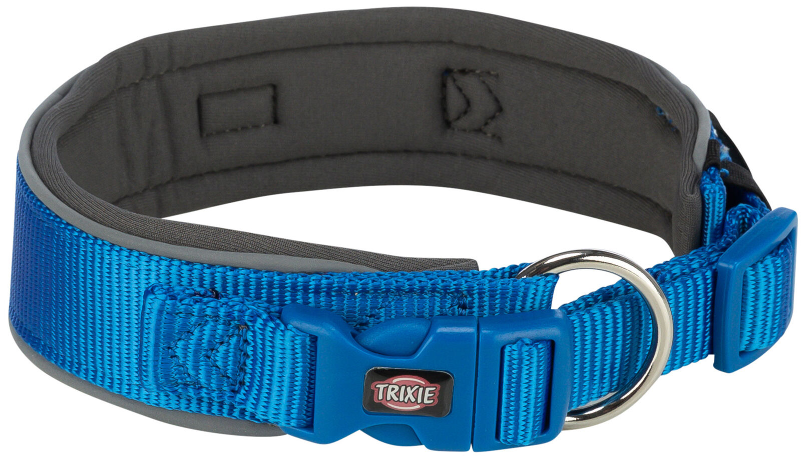 TRIXIE PREMIUM obojek extra široký, královská modrá/grafit M-L: 40-48 cm/40 mm