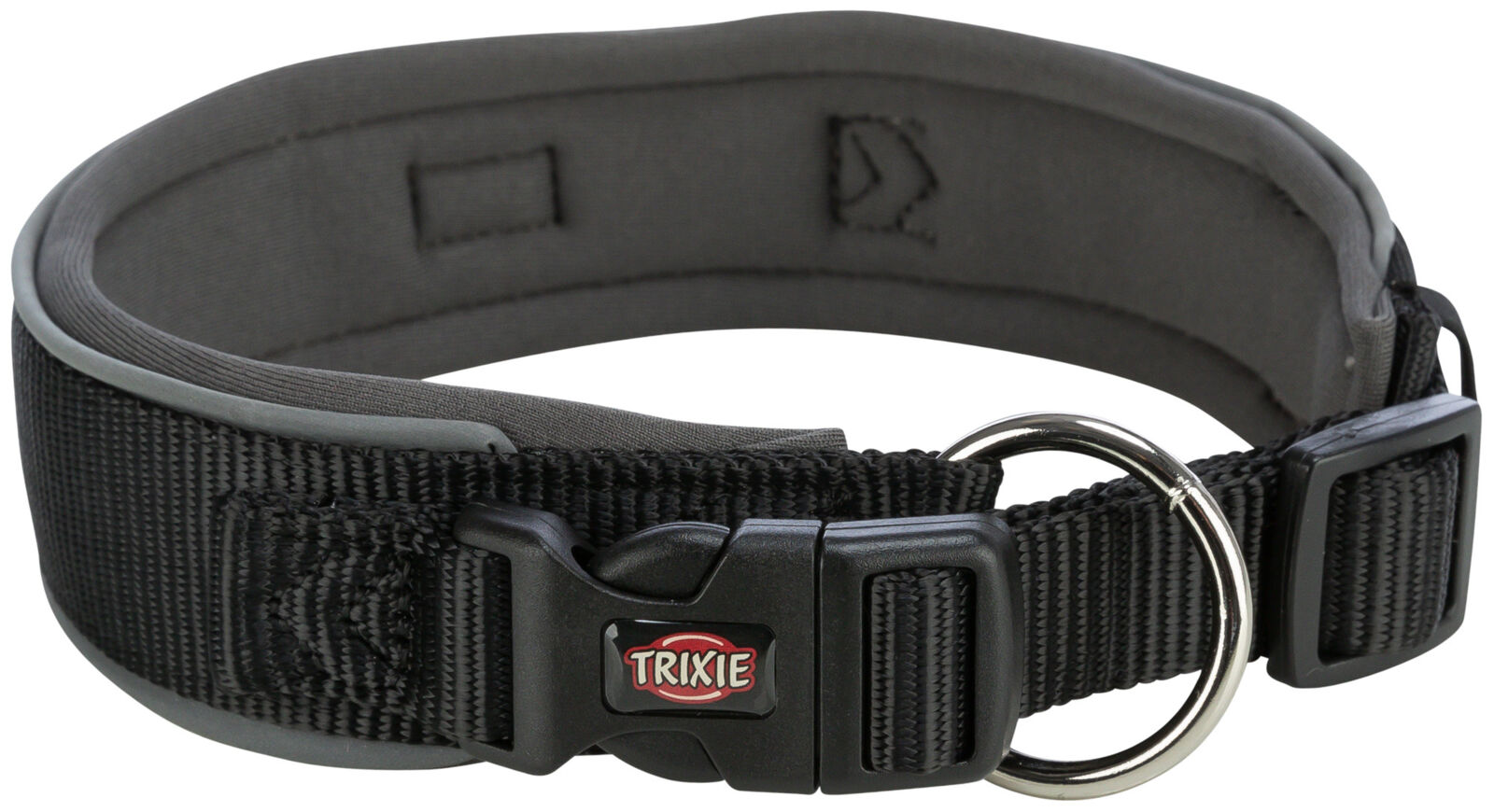 TRIXIE PREMIUM obojek extra široký, černá/grafit L-XL: 53-62 cm/50 mm