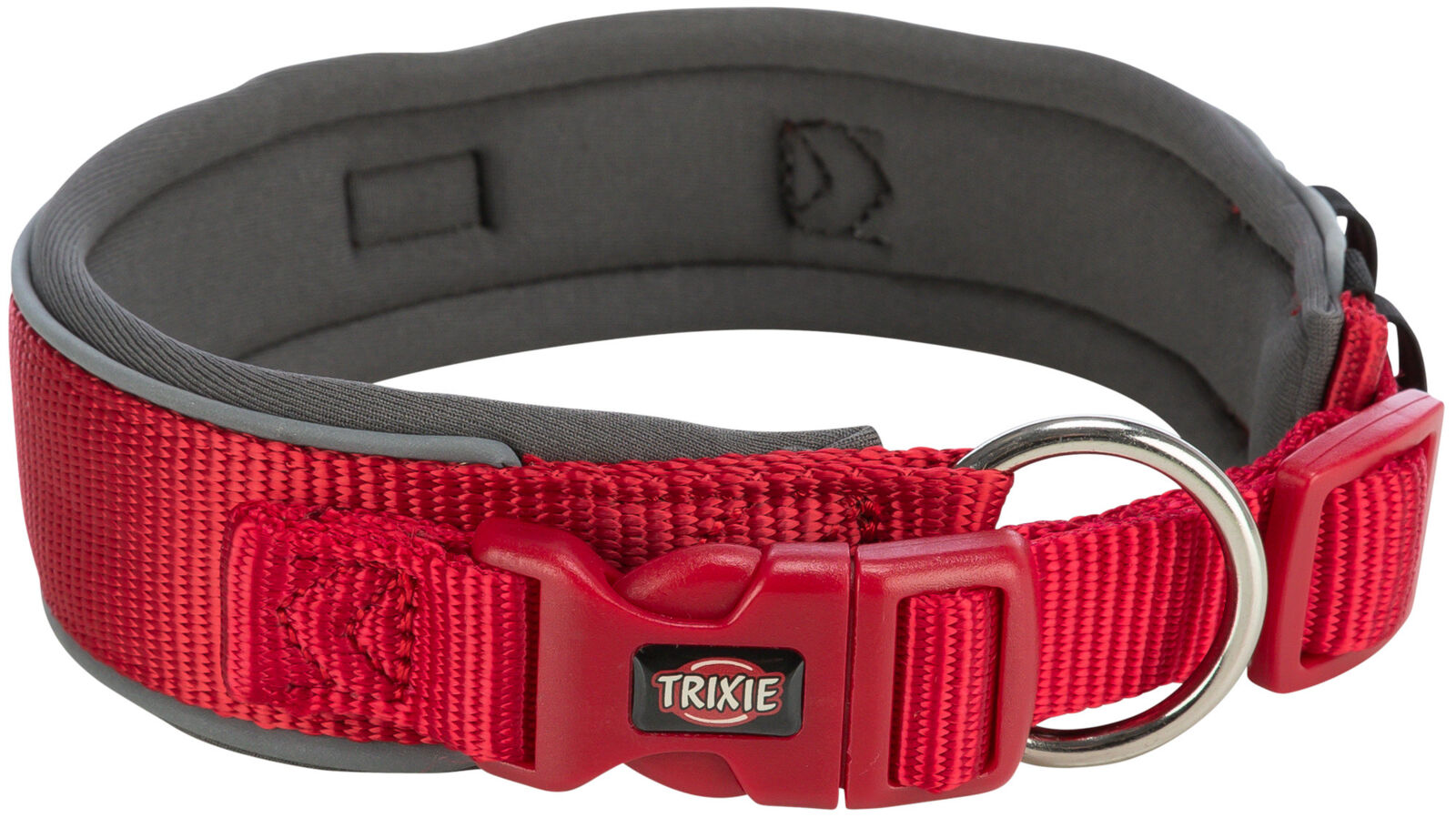 TRIXIE PREMIUM obojek extra široký, červená/grafit L-XL: 53-62 cm/50 mm