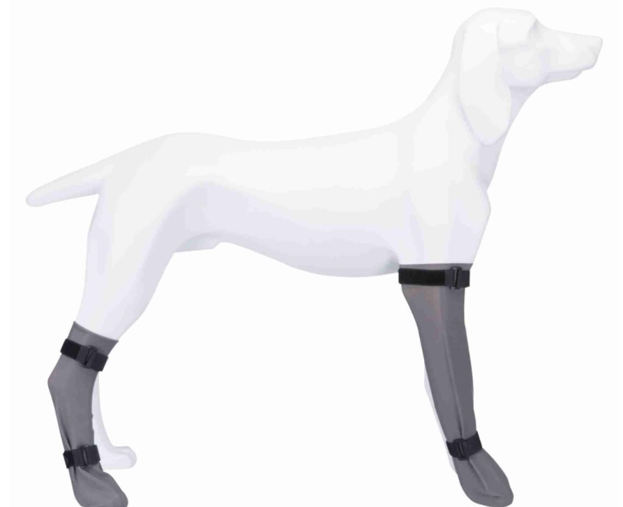 TRIXIE Ochranná silikonová ponožka, šedá S: 6 cm/30 cm, např. Jack Russel teriér