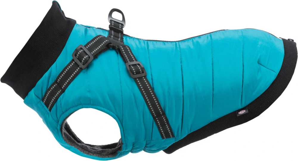 TRIXIE Obleček PONTIS - vesta s postrojem, tyrkysová XXS: 24cm, hruď: 40-44cm, krk: 30cm