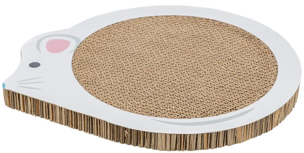 TRIXIE JUNIOR škrabací karton "myš", catnip,  35 x 2,5 x 29,5 cm, bílá