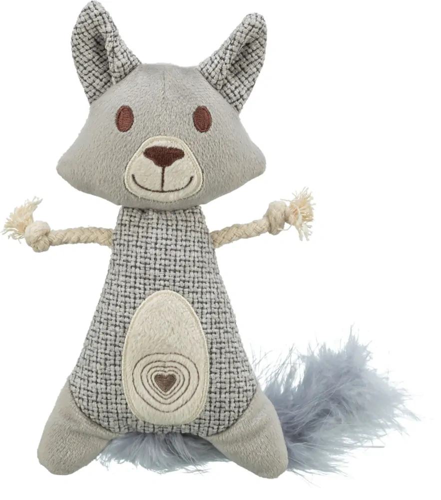 TRIXIE Mýval XXL, peříčkový ocas, catnip, 20 cm/30 cm, plyš/tkanina/peří