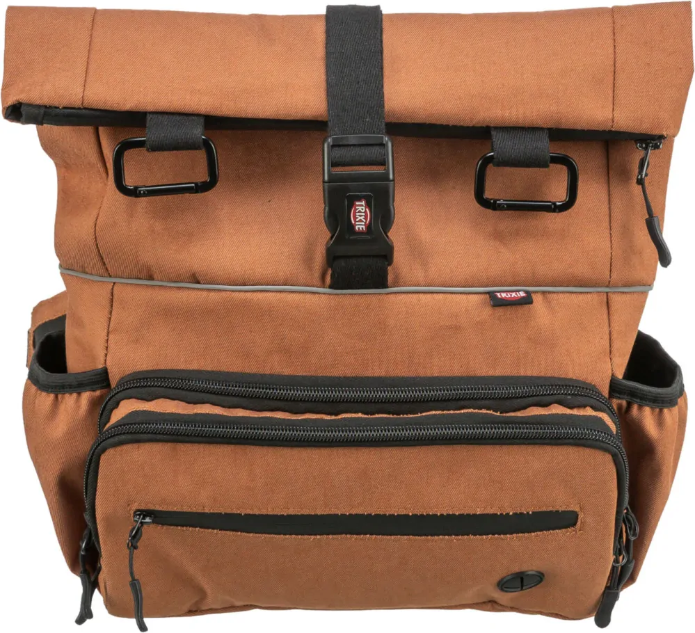 TRIXIE ROLLTOP 2v1, multifunkční batoh i ledvinka, bavlna/polyester, rezavá