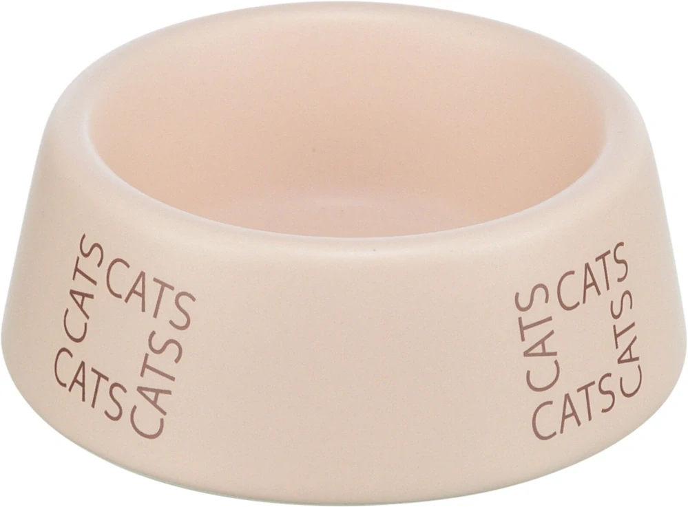 TRIXIE Keramická miska pro kočky s nápisem CATS, 0,15 l/ø 12 cm, růžová
