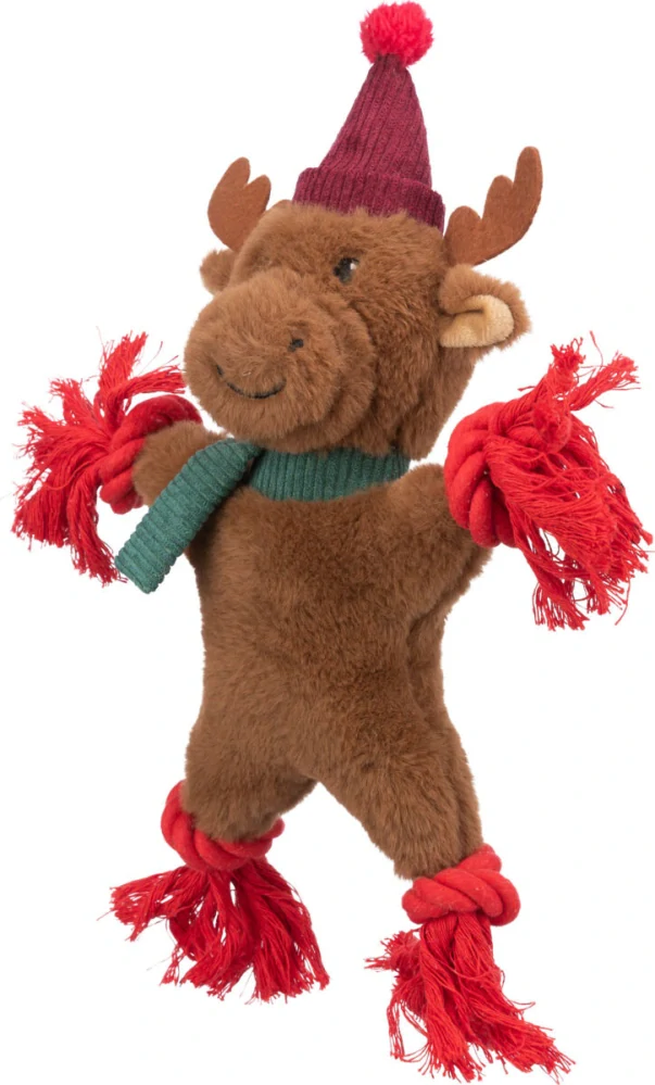 TRIXIE Xmas REINDEER  - vánoční sob 32 cm, píská/šustí, plyš/lano