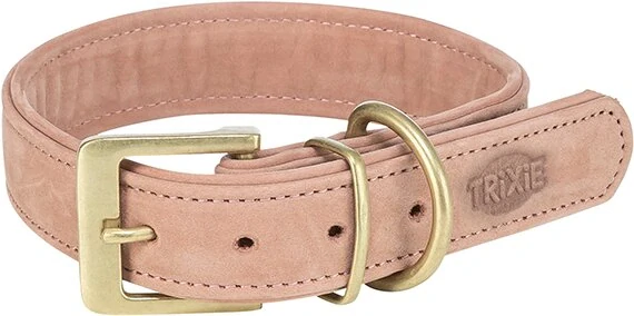 TRIXIE Obojek PURE kožený, růžová S-M: 31-37 cm/ 30 mm