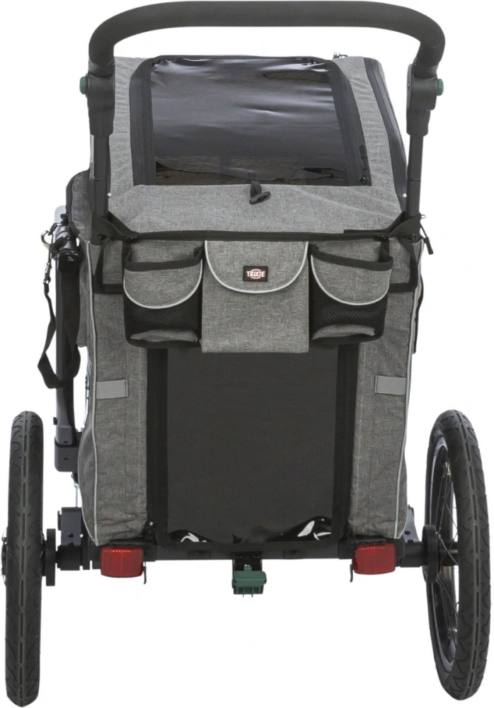 TRIXIE Vozík za kolo, L: 55,5 × 77 × 105/147 cm, do 45 kg, šedá/šalvějová