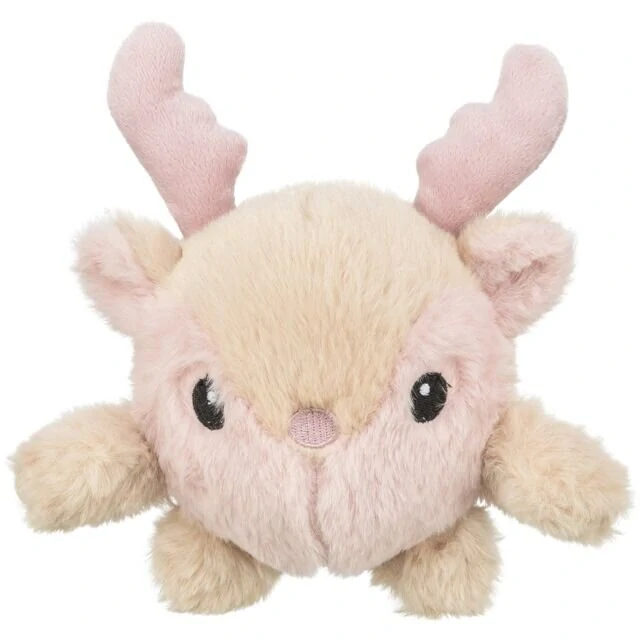 TRIXIE Vánoční sobík-kulička, 18 cm, se zvukem, plyš, krémová