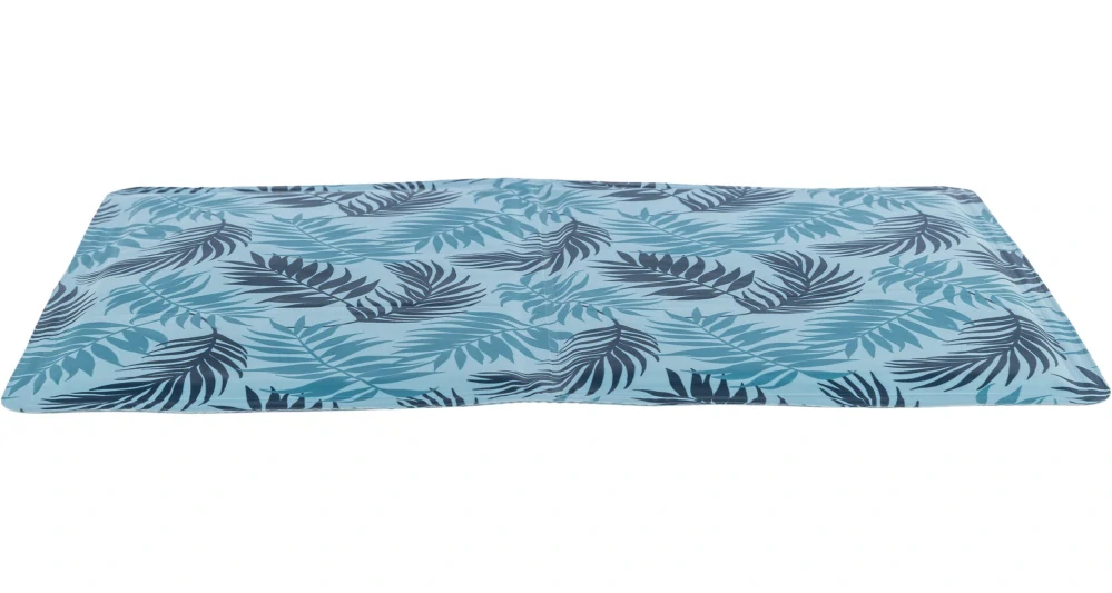 TRIXIE Chladící podložka design Palmový list, 90 x 50 cm, světlemodrá