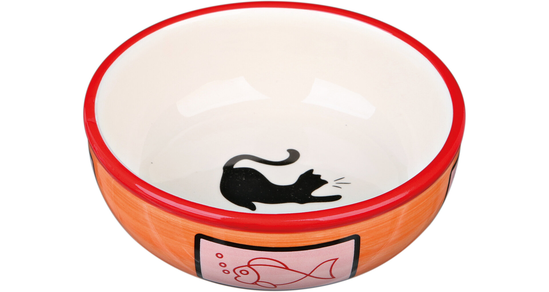 TRIXIE Keramická miska s kočkou a rybou, glazura 0,35l/12,5cm
