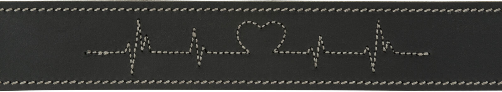 TRIXIE RUSTIC kožený obojek Heartbeat - černá L:47-55cm/40mm