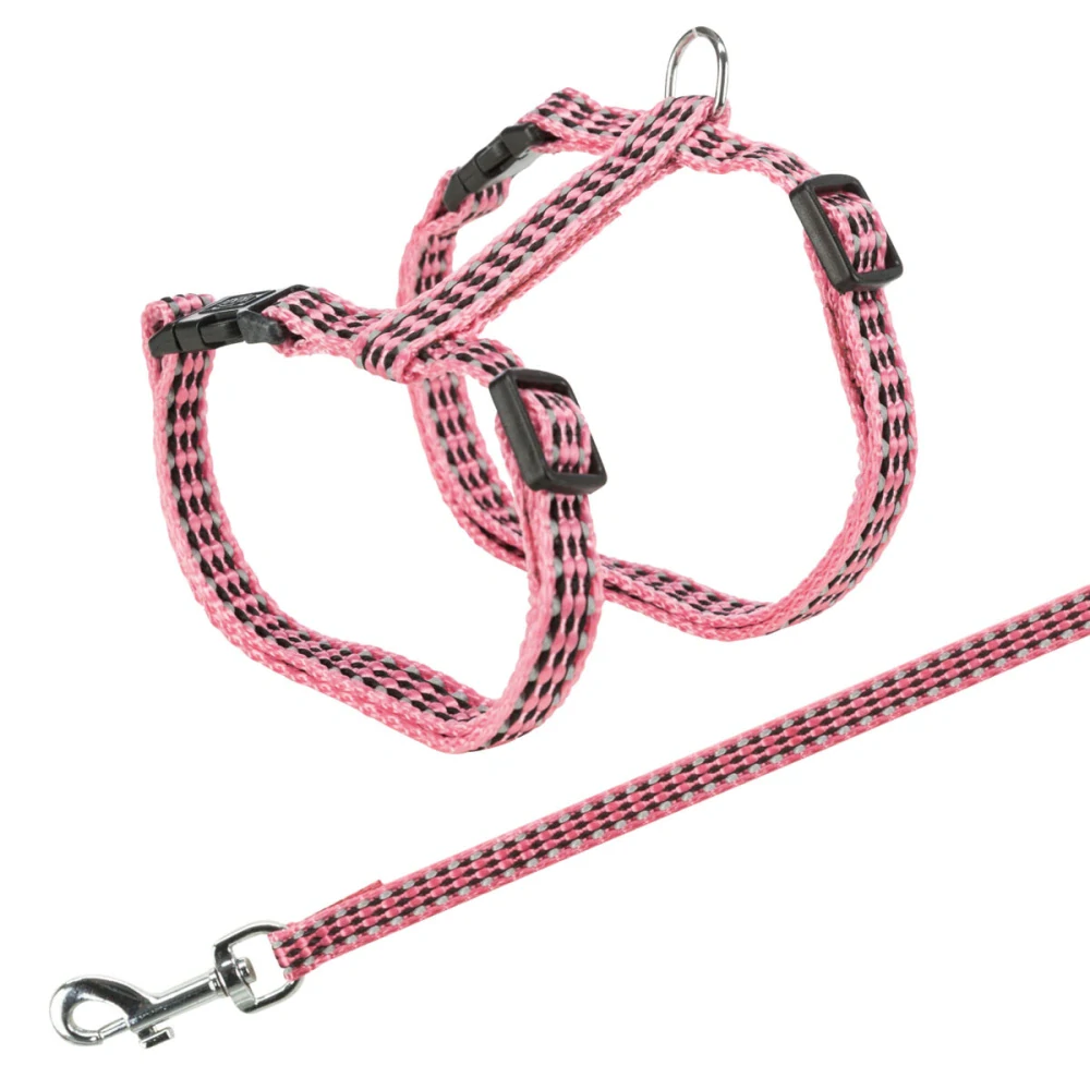 TRIXIE Reflexní postroj s vodítkem na kočku 22-42cm/10mm 1,2m