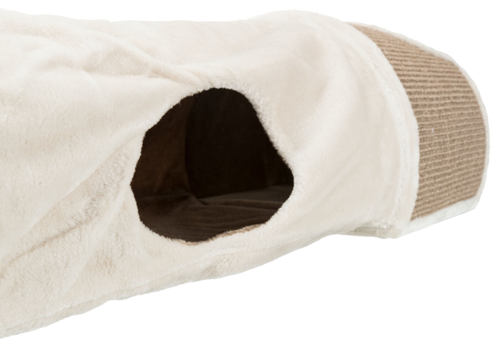 TRIXIE Plyšový škrábací tunel pro kočky 110x30x38 cm -sv.šedý/hnědý