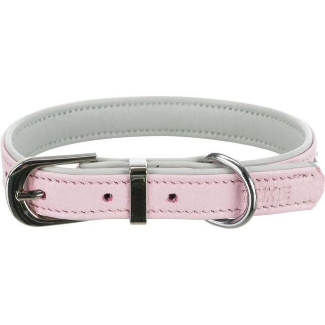 TRIXIE Active Comfort kožený obojek s kamínky - růžová XS-S:20-24 cm/12 mm
