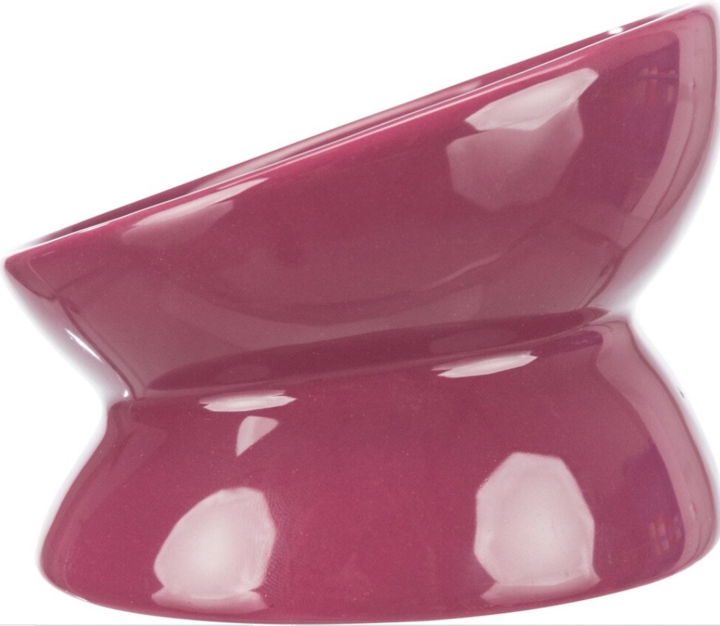 TRIXIE Zvýšená ergonomická keramická miska, 0.15 l/ø 13 cm, vínová