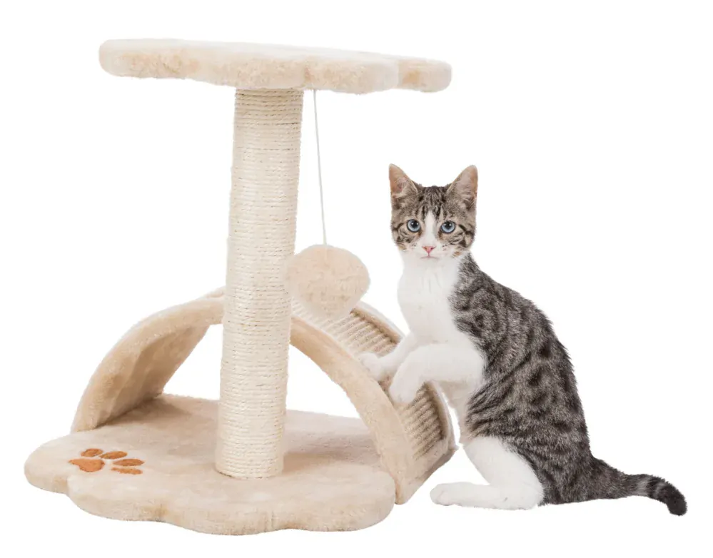 TRIXIE Škrábadlo VITORIA 43cm prolézací kruh + válec s odpočívadlem,  - béžové