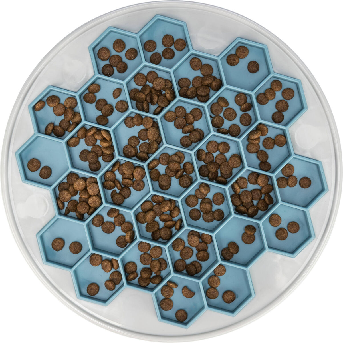 HIVE, talíř k pomalému krmení, ø 30 cm, plast/TRP/TPE, šedá/modrá